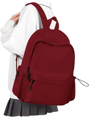 VECAVE School Backpack Red Waterproof Bookbag Casual Lightweight Travel Rucksack Daypack Backpacks for Men Women College High School Bags backpack for Boys Girls Teens