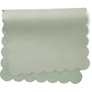 Vegan Leather Baby Changing Mat (16 X 30 in) - Multipurpose Wipeable and Portable Diaper Changing Mat - Foldable Travel Changing Mat (Sage Scallop)
