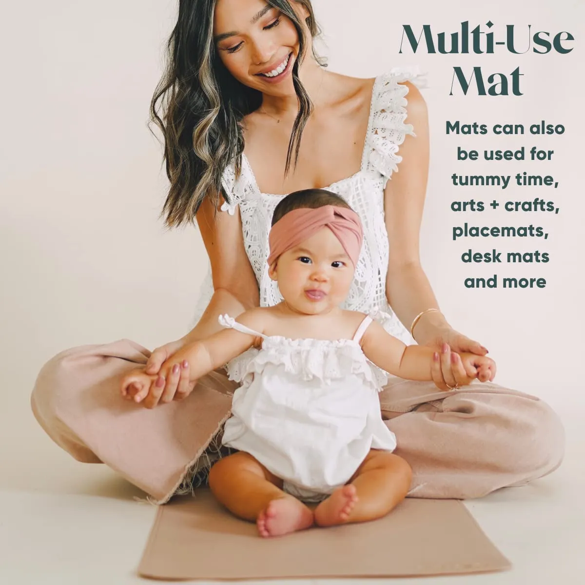 Vegan Leather Baby Changing Mat (16 X 30 in) - Multipurpose Wipeable and Portable Diaper Mat - Foldable Travel Changing Pad (Pink Scallop)