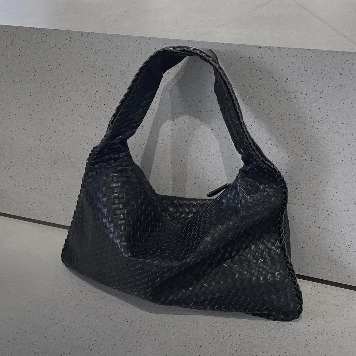 Vegan Leather Woven Hobo Bag, Braided Handbag, Woven Shoulder Bag