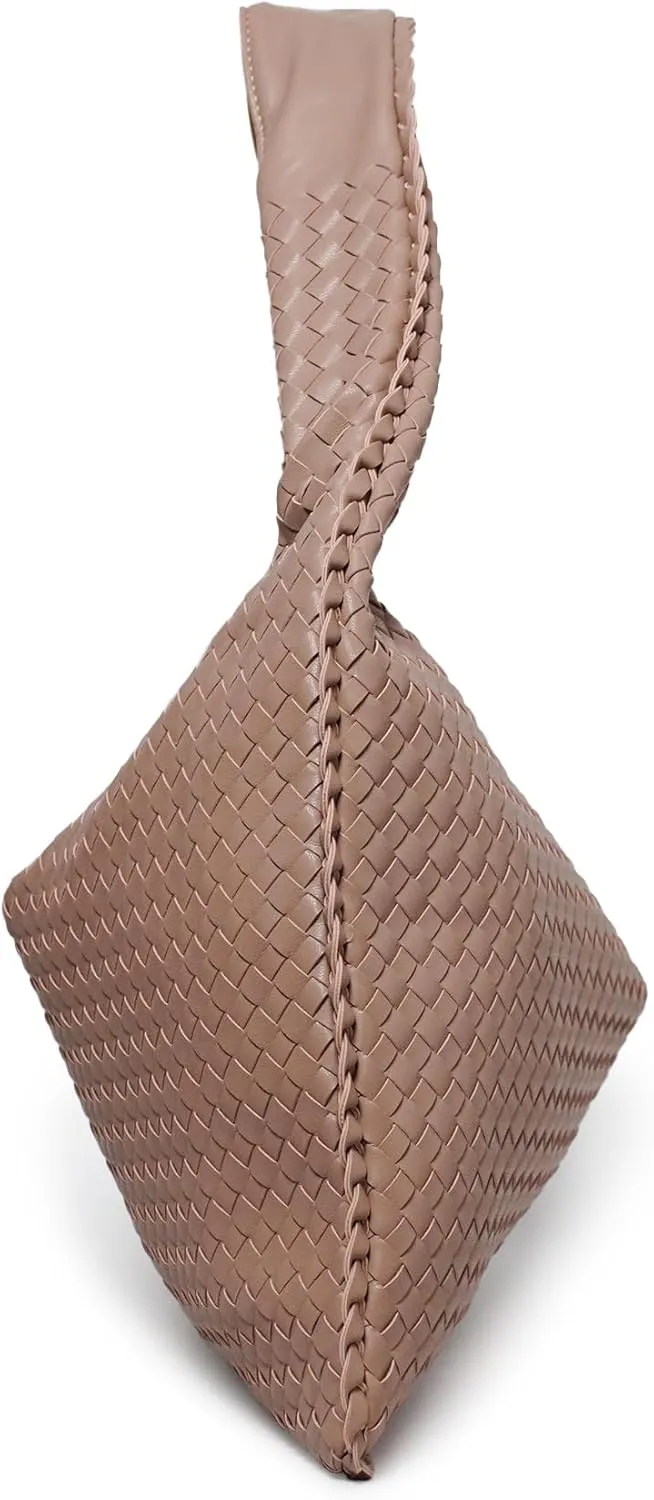 Vegan Leather Woven Hobo Bag, Braided Handbag, Woven Shoulder Bag