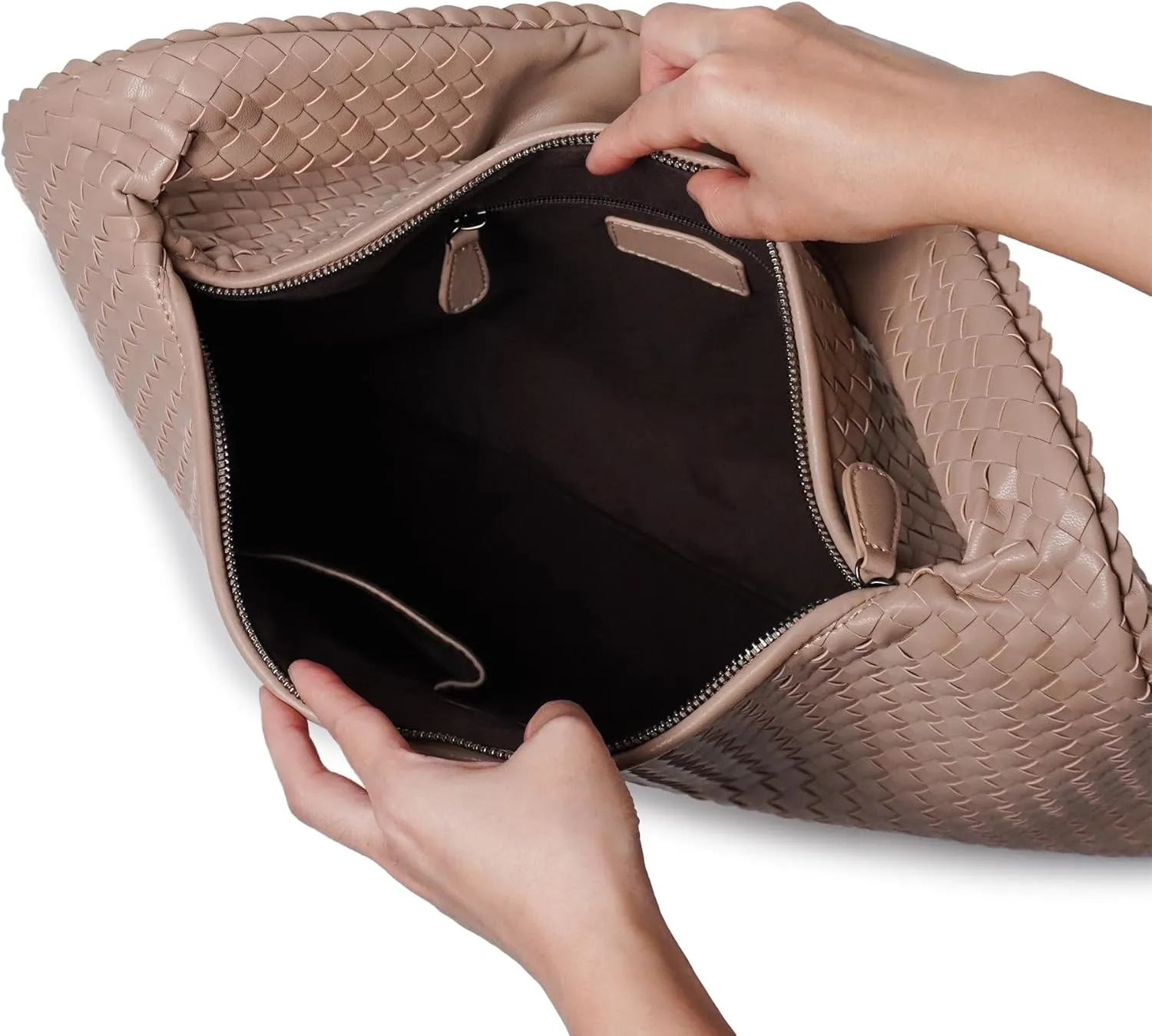 Vegan Leather Woven Hobo Bag, Braided Handbag, Woven Shoulder Bag