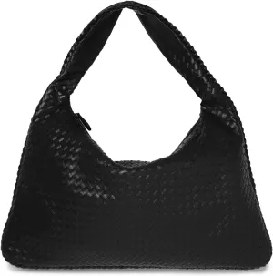 Vegan Leather Woven Hobo Bag, Braided Handbag, Woven Shoulder Bag
