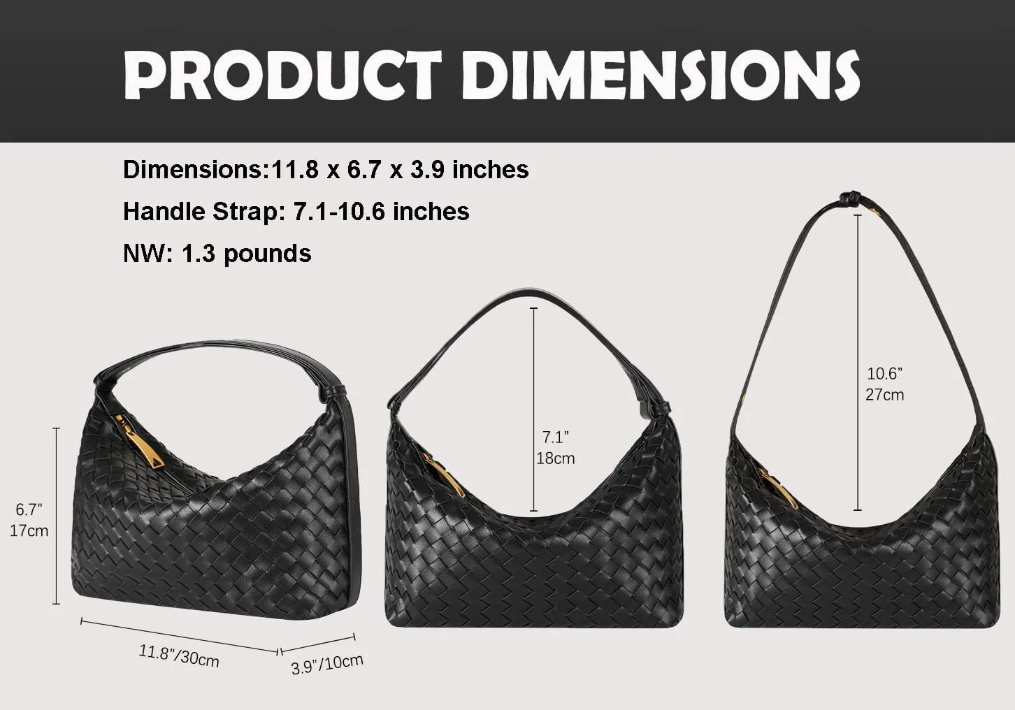 Vegan Leather Woven Tote Handbag, Top-handle Shoulder Bag, Pure Underarm Purse, Clutch, Braided