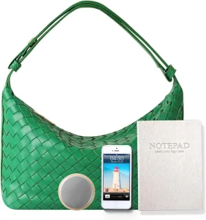 Vegan Leather Woven Tote Handbag, Top-handle Shoulder Bag, Pure Underarm Purse, Clutch, Braided