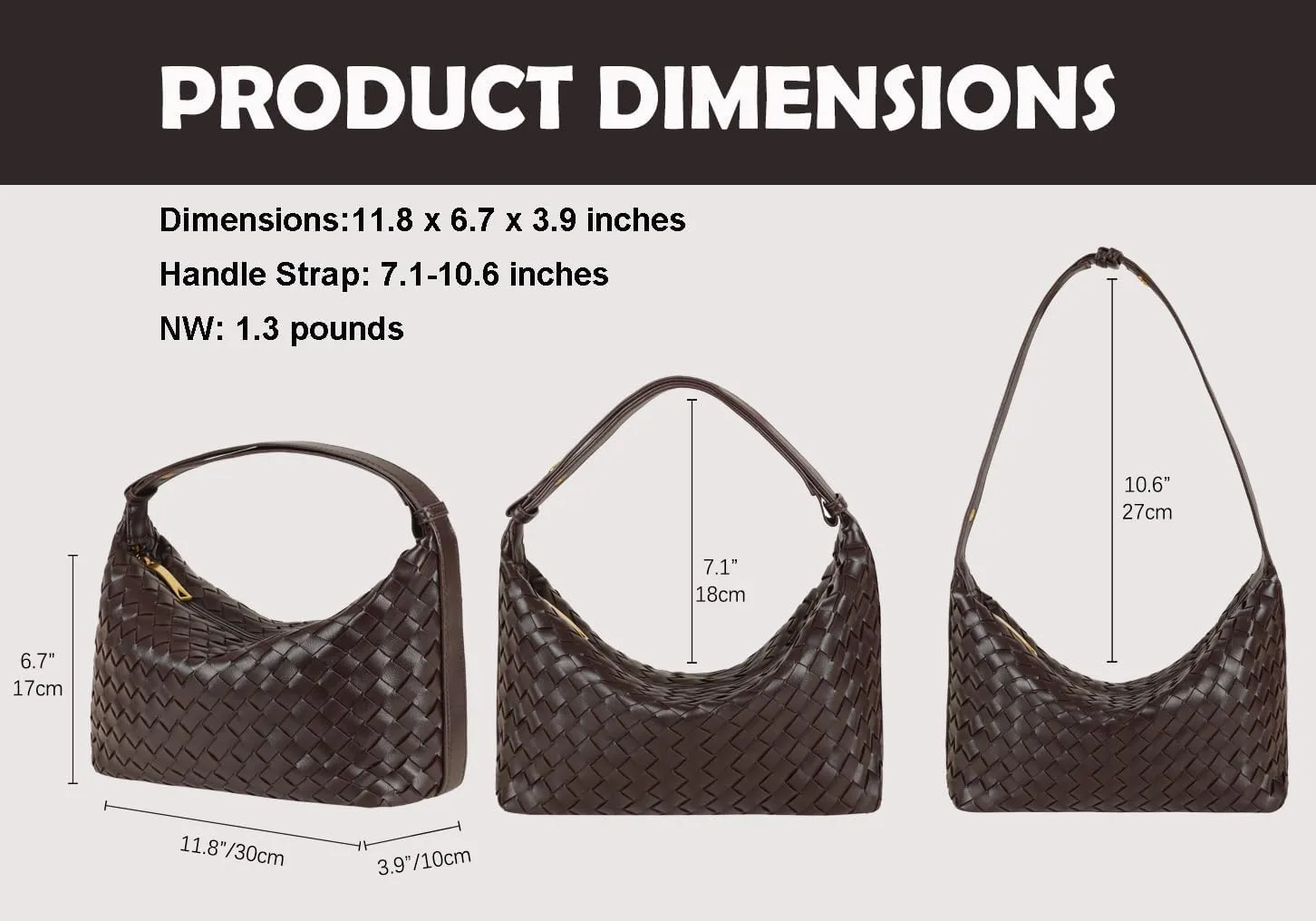 Vegan Leather Woven Tote Handbag, Top-handle Shoulder Bag, Pure Underarm Purse, Clutch, Braided