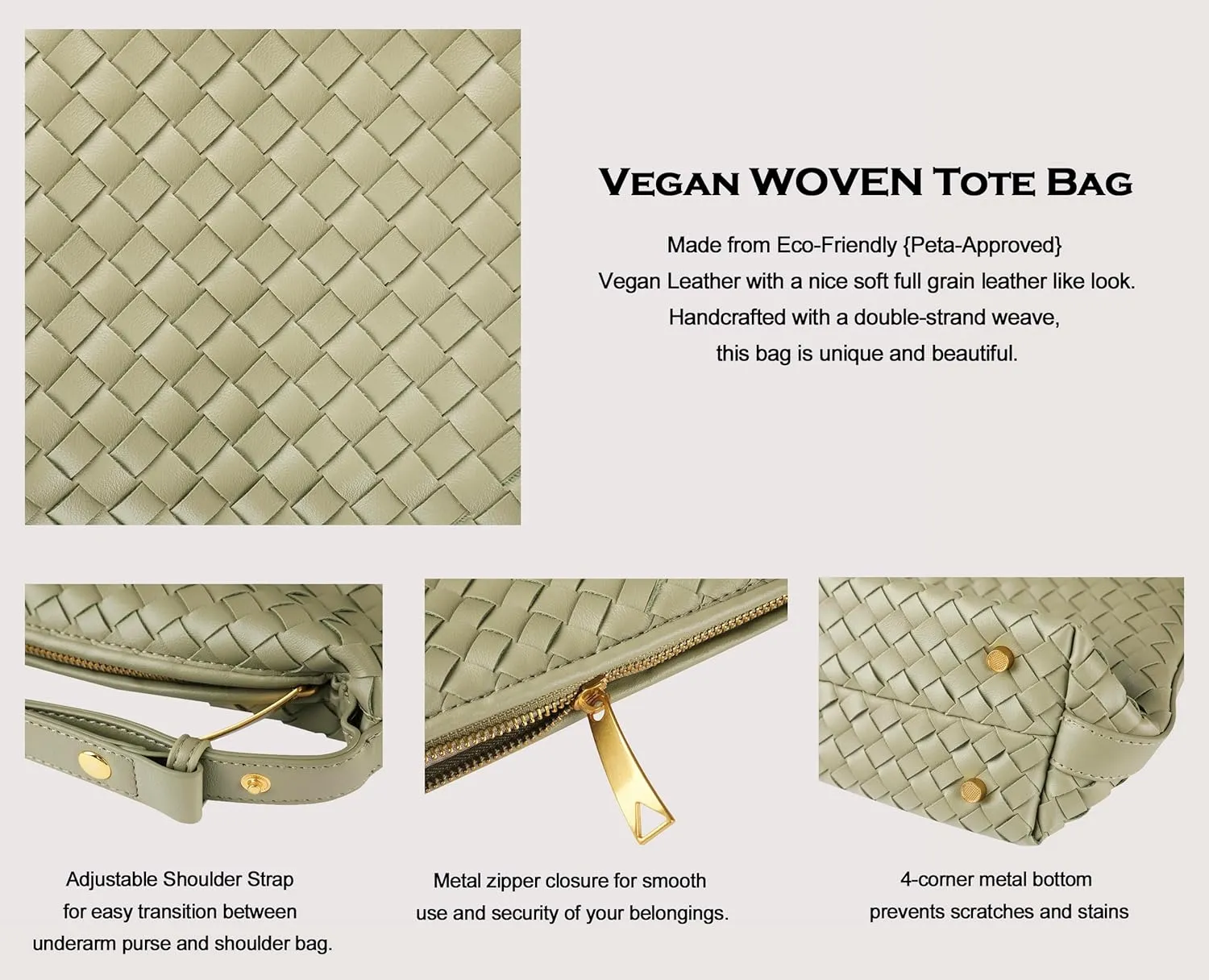 Vegan Leather Woven Tote Handbag, Top-handle Shoulder Bag, Pure Underarm Purse, Clutch, Braided