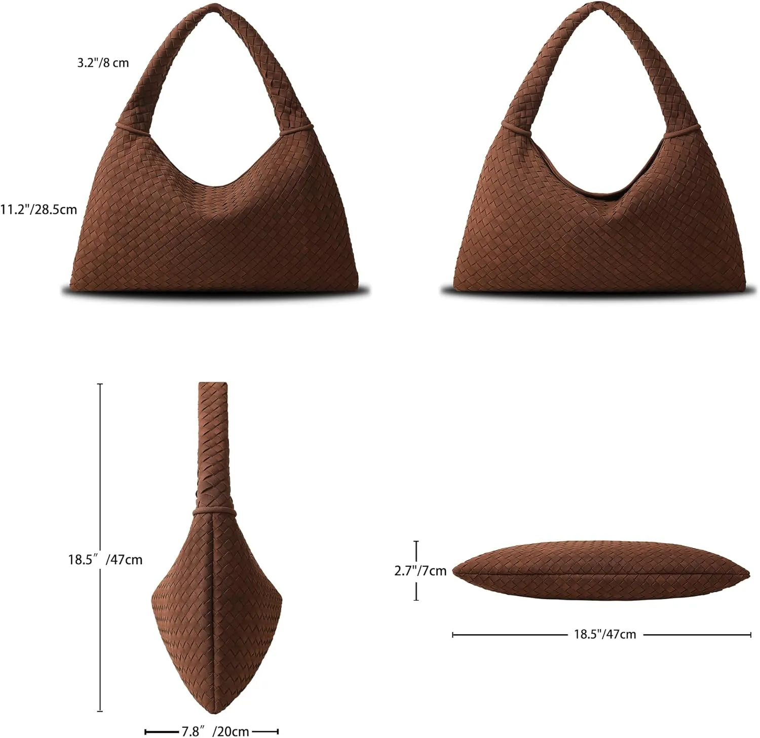 Vegan Leather Woven Tote, Vintage Suede Hobo, Suede Woven Purse, Large Leather Shoulder Bag Braided Hobo