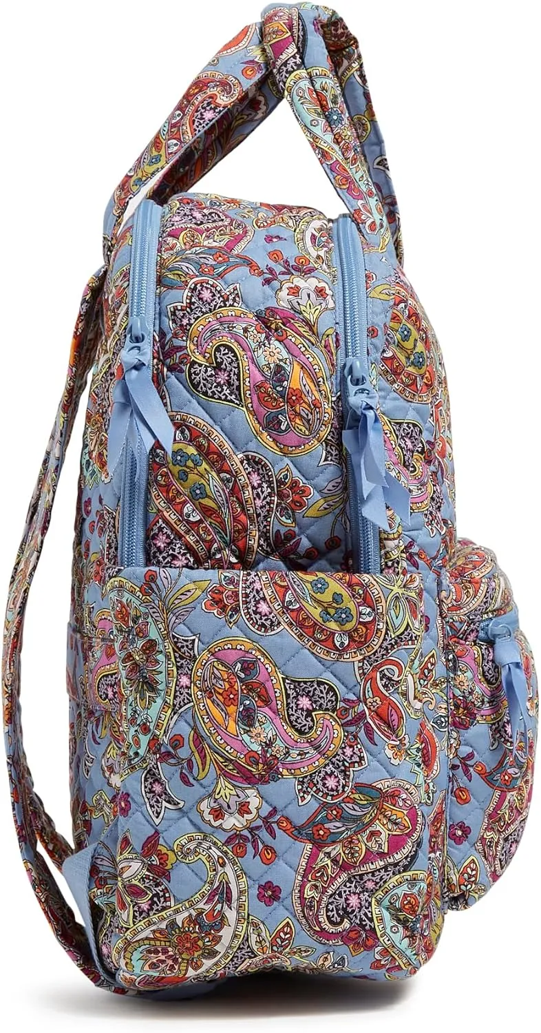 Vera Bradley Women's Cotton Campus Totepack Backpack Bookbag, Provence Paisley, One Size