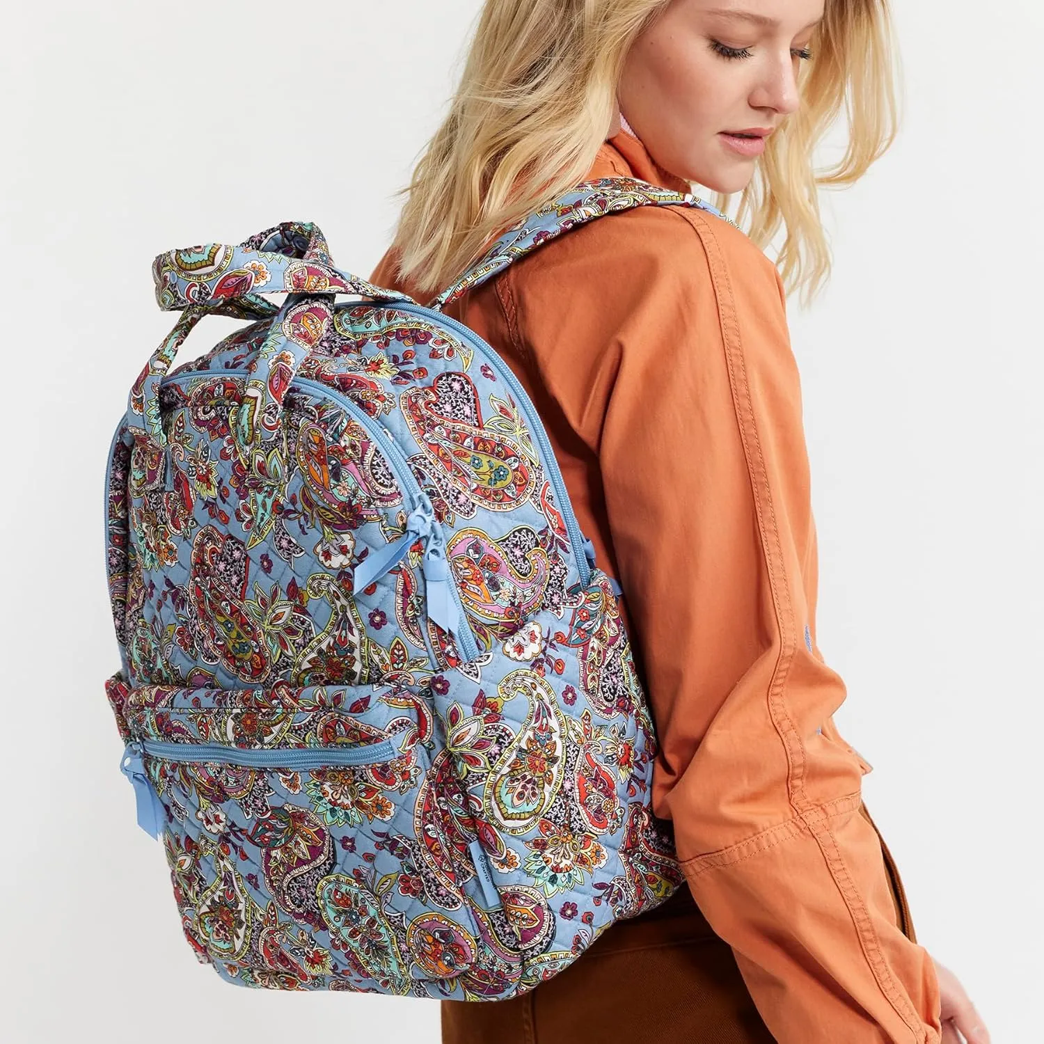 Vera Bradley Women's Cotton Campus Totepack Backpack Bookbag, Provence Paisley, One Size