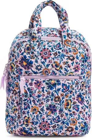 Vera Bradley Women's Cotton MiniTotepack Backpack, Cloud Vine Multi - Recycled Cotton, One Size