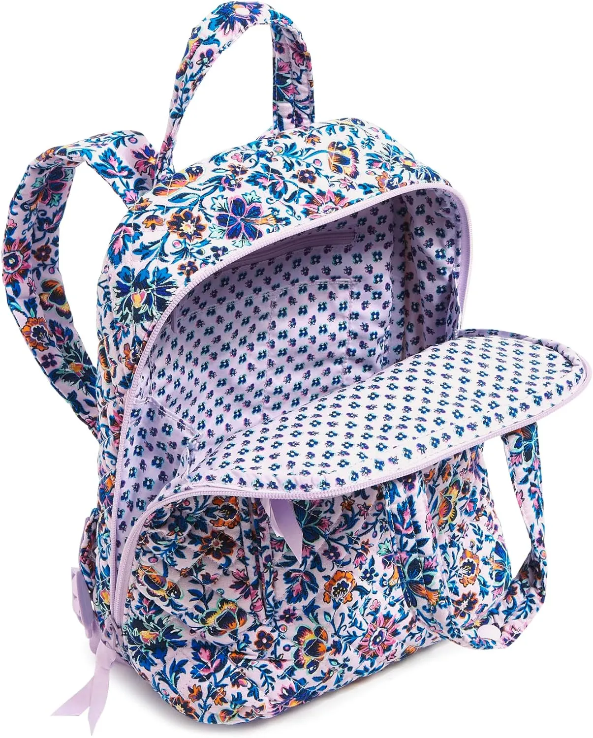 Vera Bradley Women's Cotton MiniTotepack Backpack, Cloud Vine Multi - Recycled Cotton, One Size