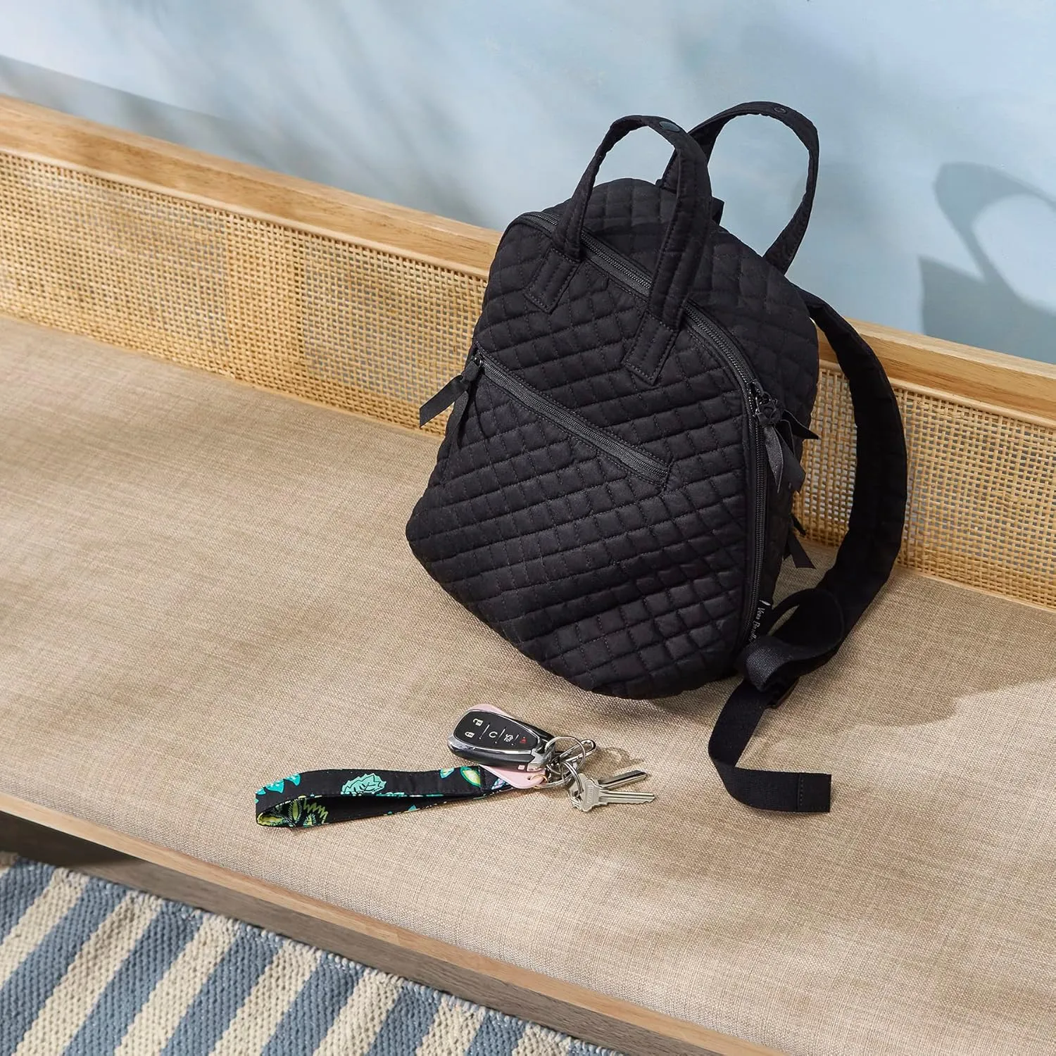 Vera Bradley Women's Cotton MiniTotepack Backpack, Tranquil Medallion - Recycled Cotton, One Size