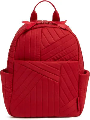 Vera Bradley Women's Cotton Small Backpack, Cardinal Red, One Size