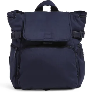 Vera Bradley Women's Cotton Utility Backpack, Classic Navy - Recycled Cotton, One Size