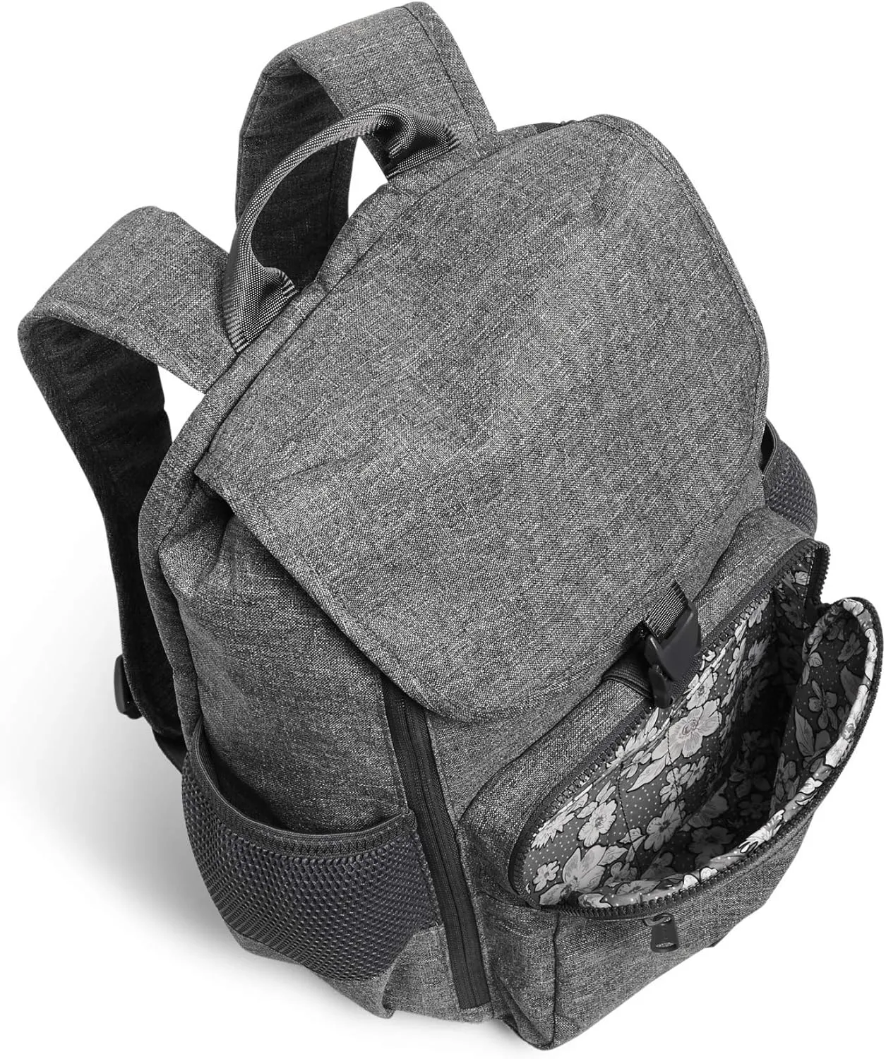 Vera Bradley Women's Recycled Lighten Up Reactive Daytripper Backpack, Gray Heather, One Size