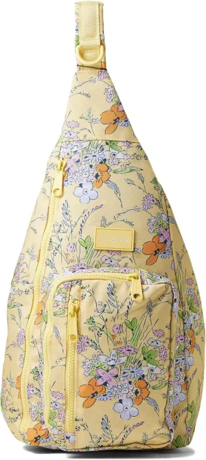Vera Bradley Women's Recycled Lighten Up Reactive Sling Backpack, Sunlit Garden, One Size