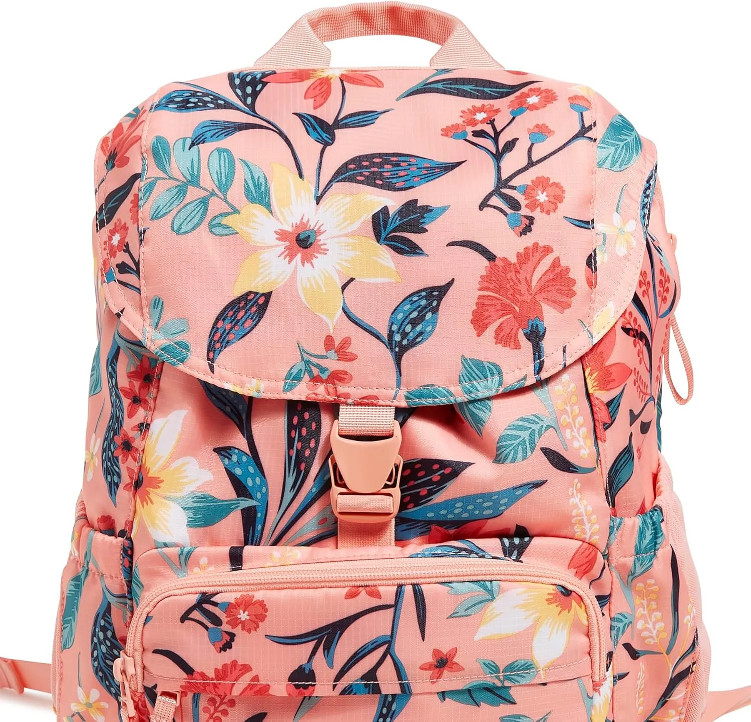 Vera Bradley Women's Ripstop Campus Daytripper Backpack Bookbag, Paradise Bright Coral, One Size
