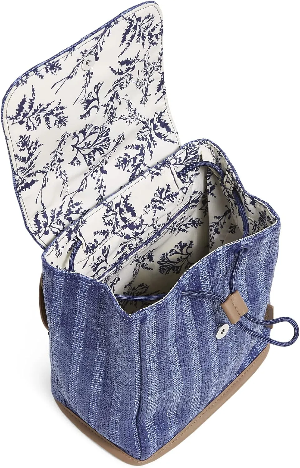 Vera Bradley Women's Straw Mini Backpack Purse, Regatta Turtle Blue, One Size