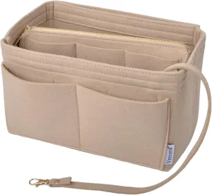 Vercord Felt Organizer Insert for Purse Handbag Tote Bag in Bag Inside Shaper Divider Neo Beige Xlarge