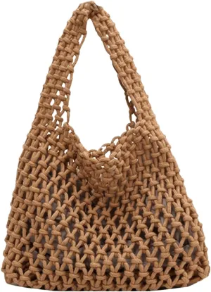 Verdusa Women's Hollow Out Crochet Bag Mini Satchel Purse Vacation Handbags