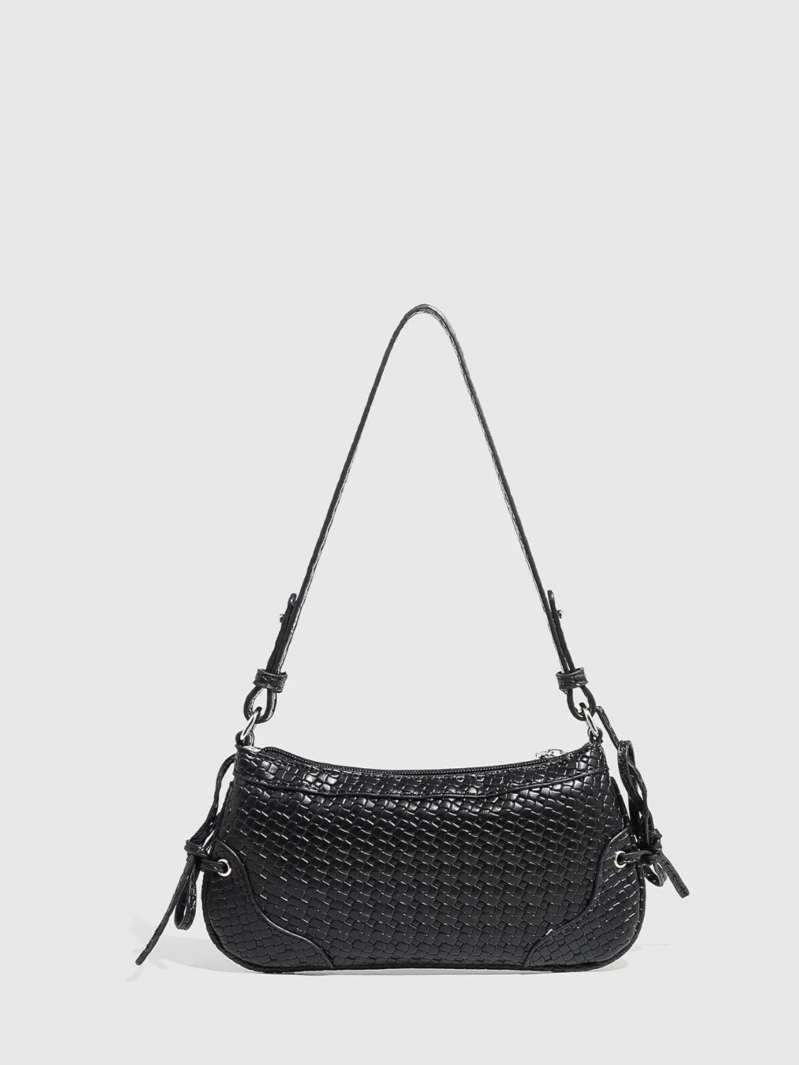 Verdusa Women's Vintage Woven PU Leather Handbags Top Handle Studded Underarm Shoulder Bag