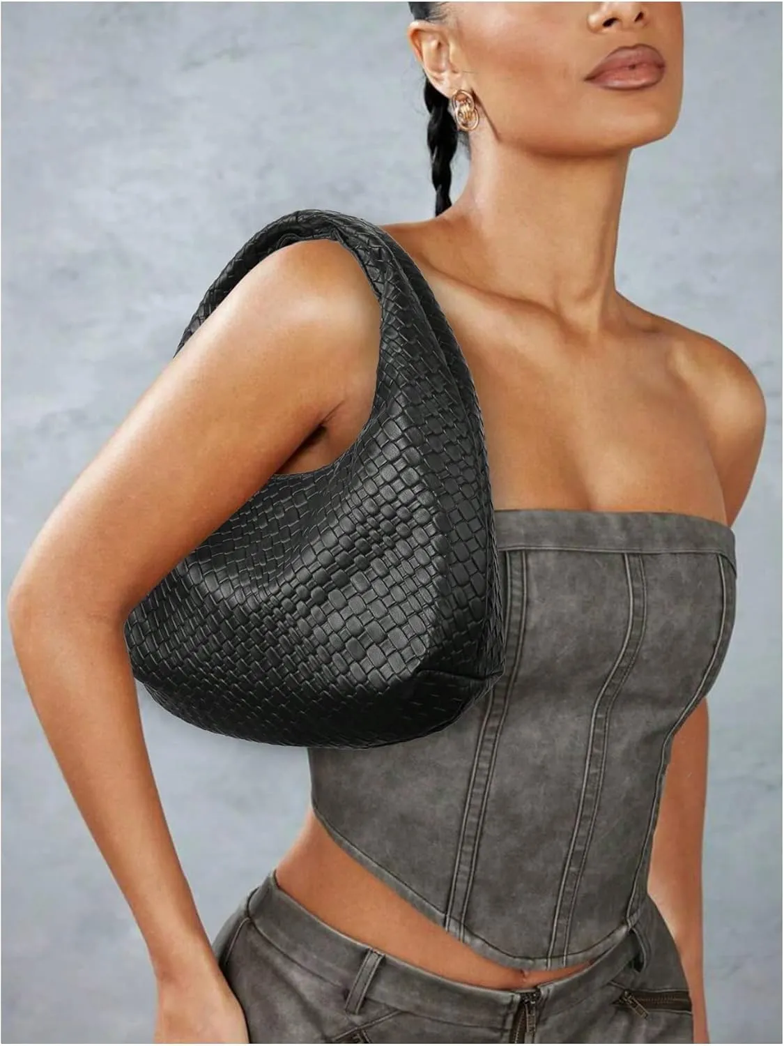 Verdusa Women's Woven Leather Hobo Shoulder Bags Top Handle Braided Underarm Purse