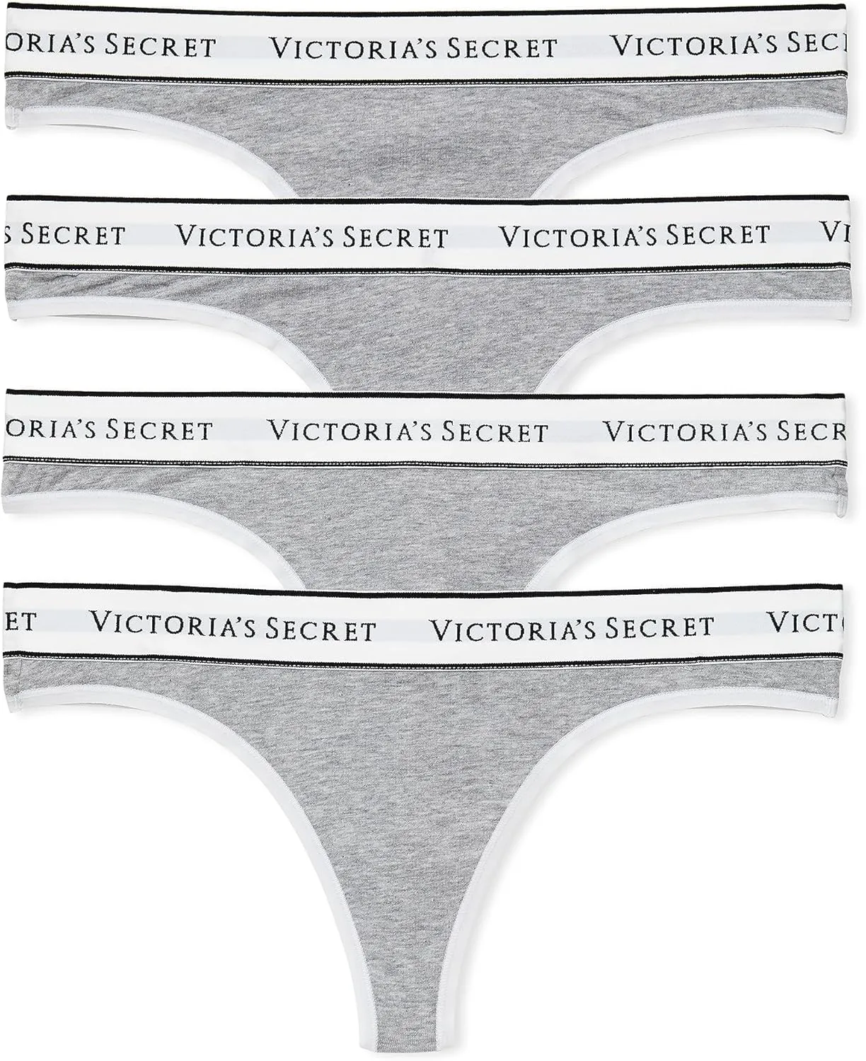 Victoria's Secret Women's Cotton Logo Thong Underwear, Panties for Women, Multi Pack (XS-XXL)
