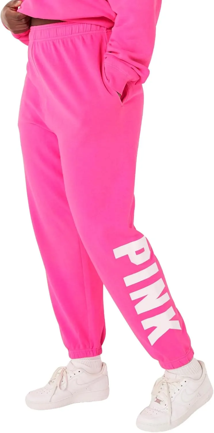 Victoria's Secret Women's PINK Logo Campus Sweatpants, Womens Sweatpants, (XS-XXL)
