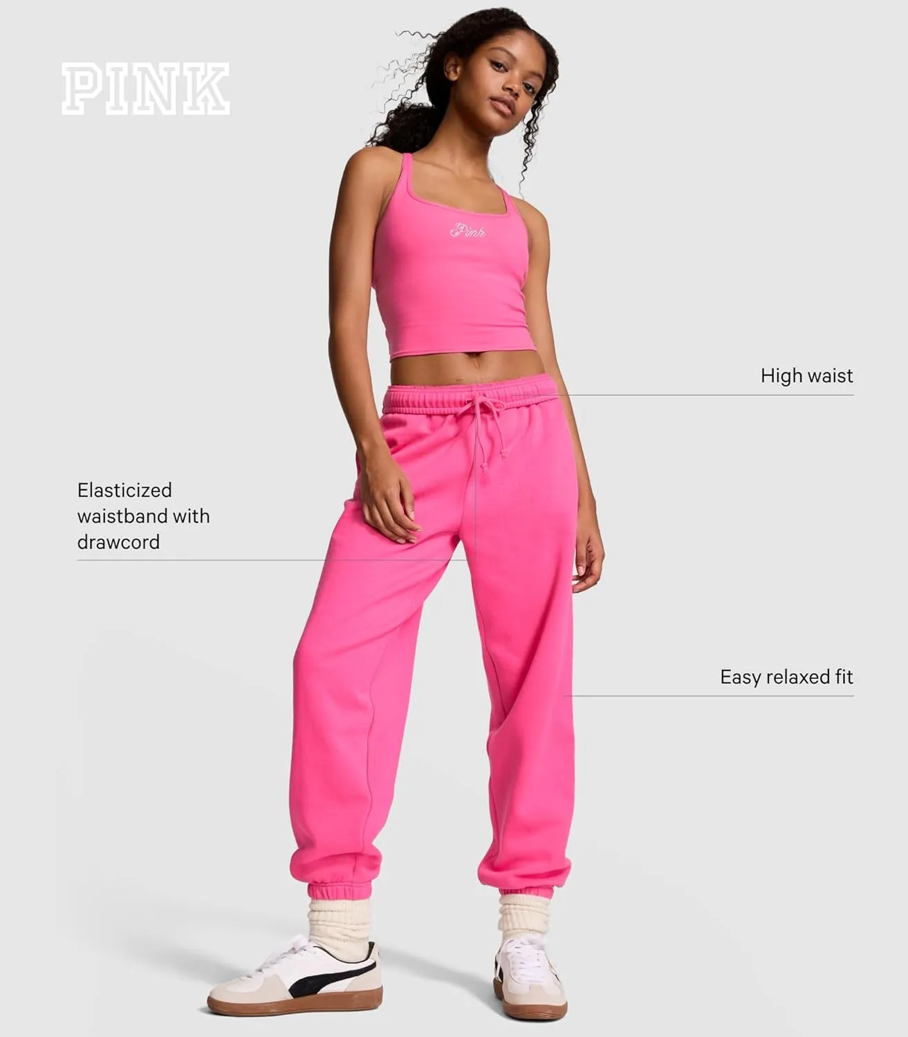 Victoria's Secret Women's PINK Logo Campus Sweatpants, Womens Sweatpants, (XS-XXL)