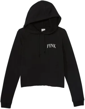 Victoria's Secret Women's PINK Logo Cropped Campus Hoodie Sweatshirt (XS-XXL)