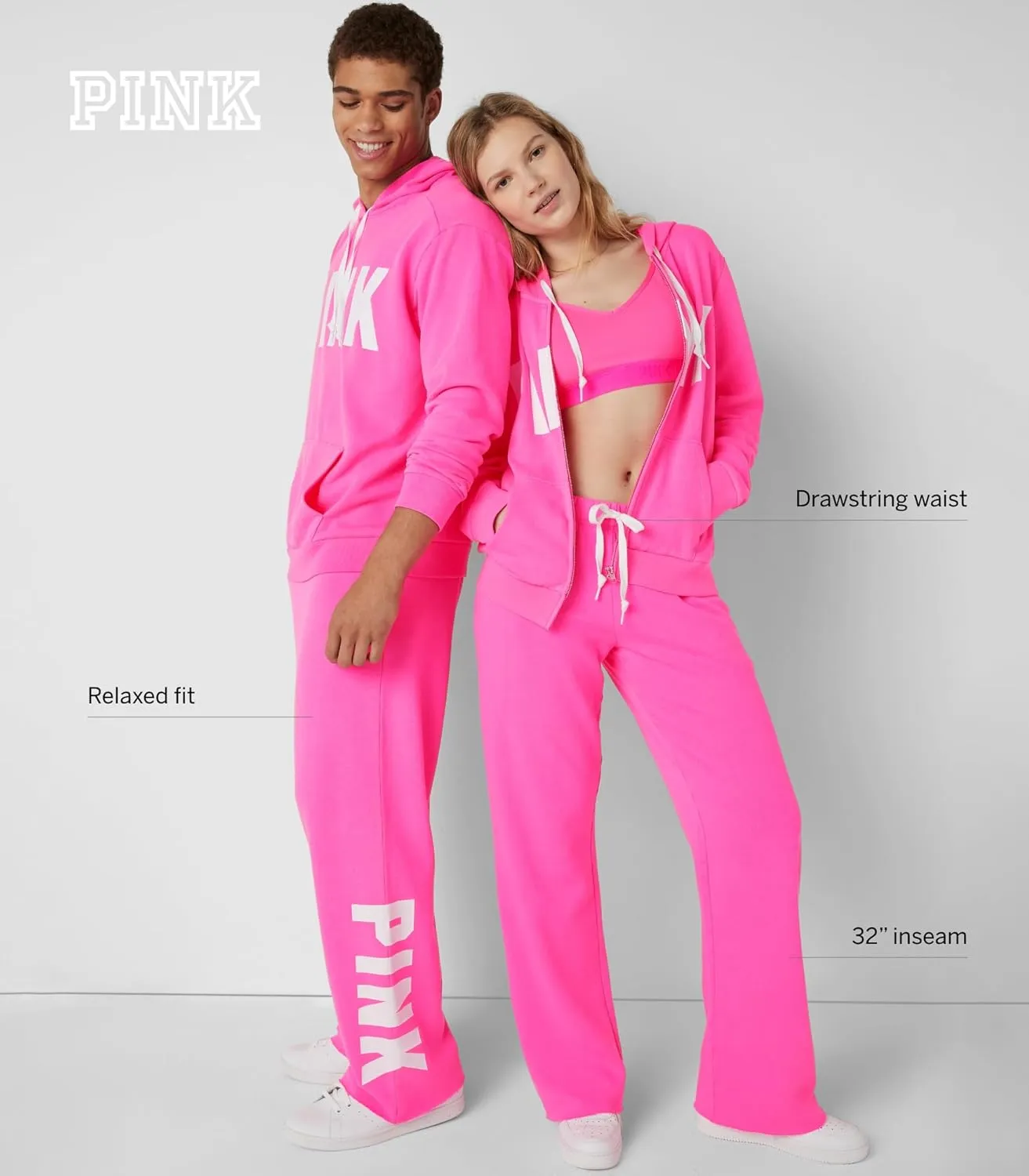 Victoria's Secret Women's PINK Logo Heritage Sweatpants (XS-XXL)