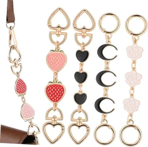 VILLCASE 4Pcs Chain Extender Decorative Purse Strap with Spring Snap Hooks Versatile Purse Chain for Easy Attachment Stylish Enhancements for Various Bags