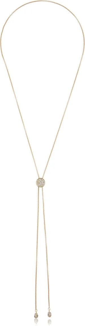 Vince Camuto Gold Tone Pave Slider Necklace with Crystal Glass Stone For Women