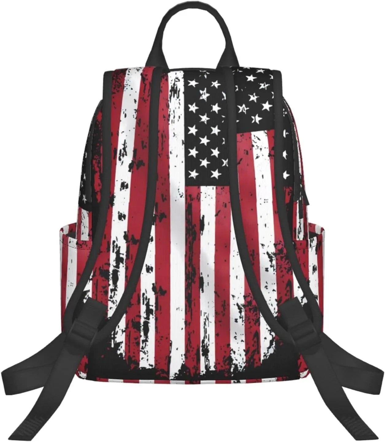 Vintage American Flag Casual Backpacks Laptop Backpack Outdoor Travel Rucksack Sport Carry-On Daypack Lightweight Bag with Multi-Pockets