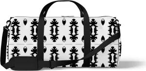 Vintage Black and White Geometric Triangular Elements Sports Bag Tote Bag Waterproof Gym Bag with Shoulder Strap Zipper 2 Side Pockets for Men and Women, Travel and Storage Shoulder Bag.