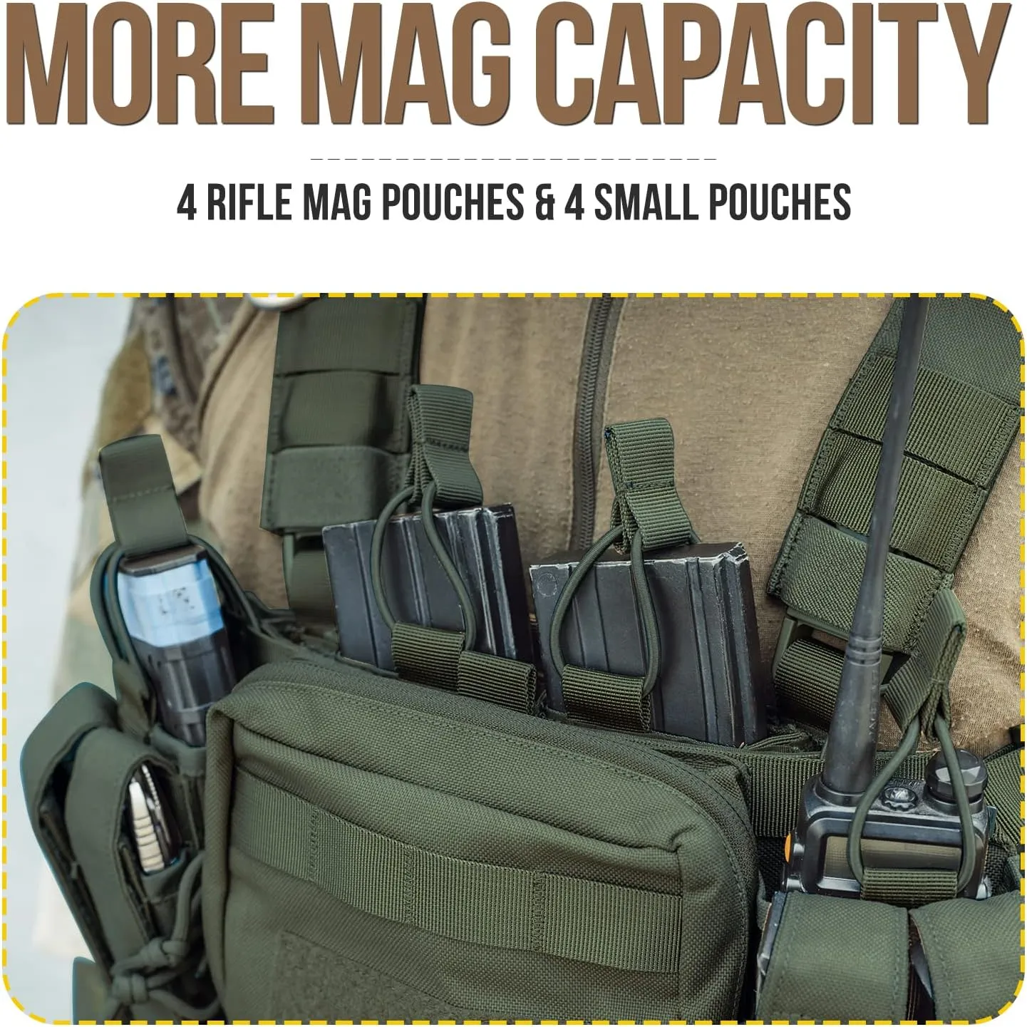 VISMIX Tactical Chest Rig, Adjustable&Detachable Molle Chest Rigs with Mag Pouch