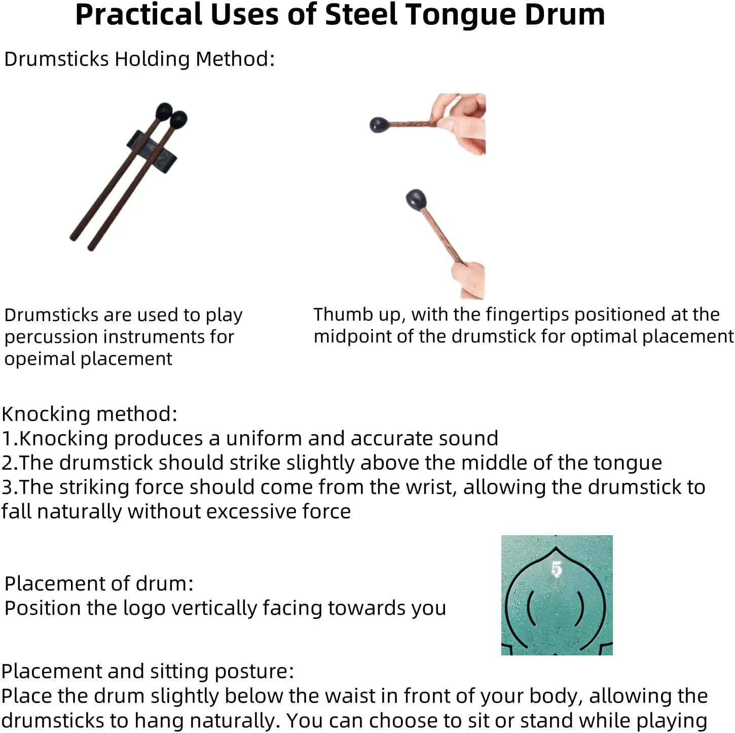 VKX Steel Tongue Drum 6 Inches 11 Notes Hand Drums with Bag Sticks Music Book, Sound Healing Instruments for Musical Education Entertainment Yoga Chakra Gifts (Shallow Green, 6 Inches)