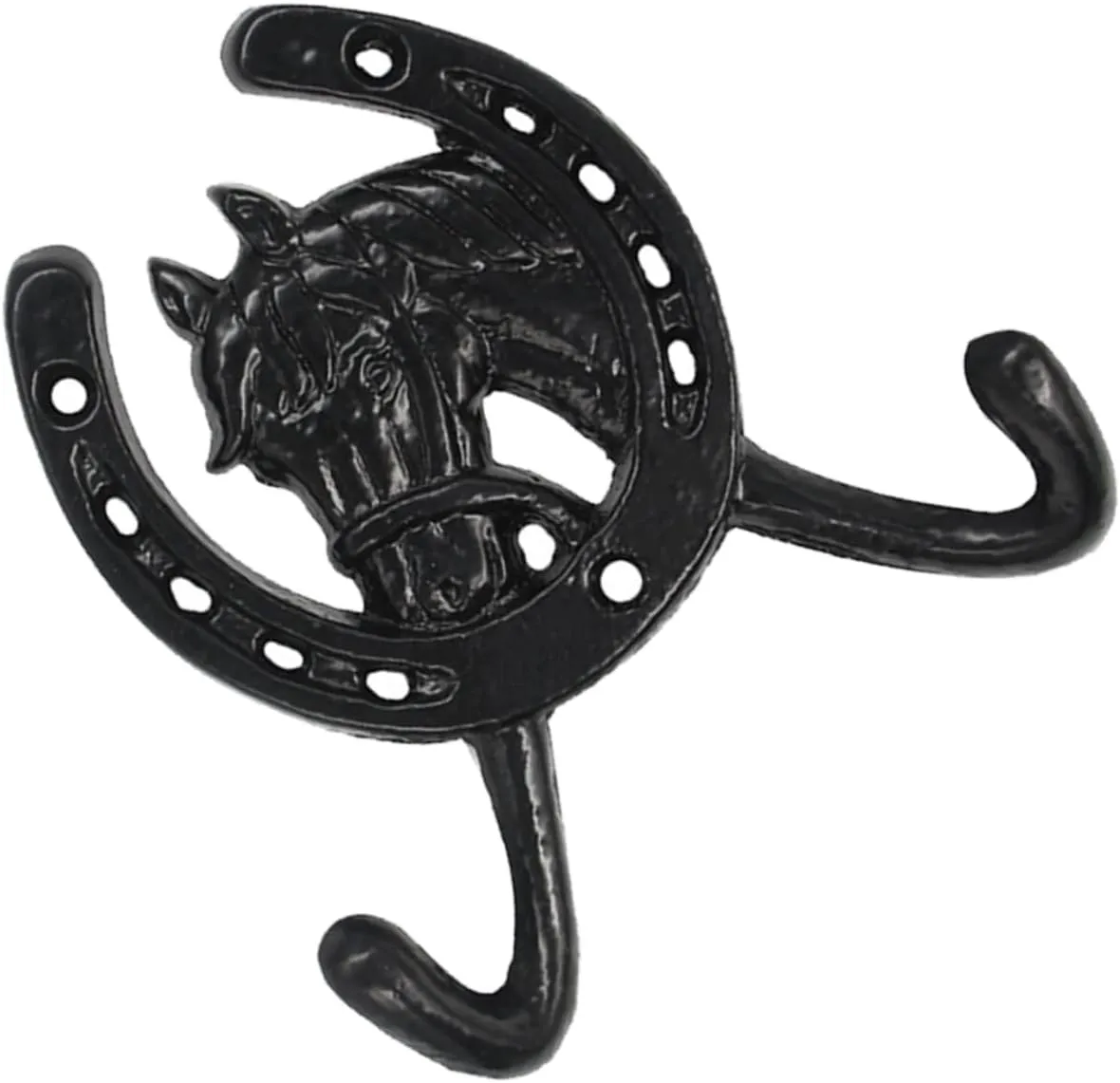 VOSAREA Horseshoe Coat Hooks Double Cast Wall Mounted Storage Hangers for Coats Towels Bags European Style Resistant Easy to Install