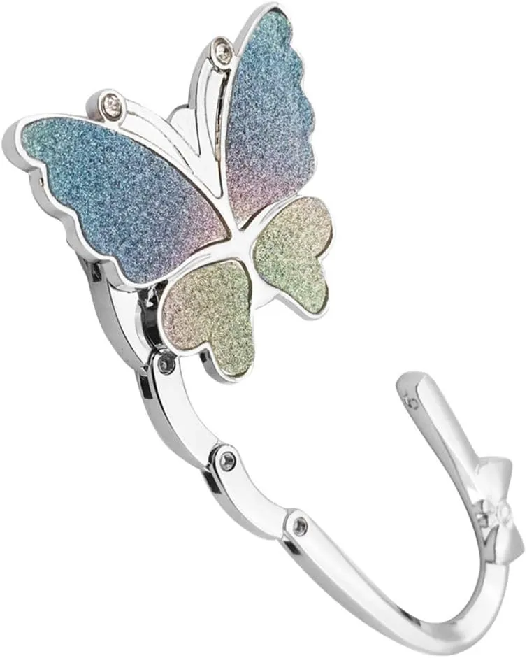 Vpang 3 Pcs Purse Hook Purse Hanger Butterfly Foldable Handbag Hanger Bag Hook