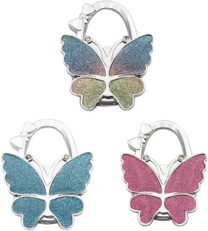 Vpang 3 Pcs Purse Hook Purse Hanger Butterfly Foldable Handbag Hanger Bag Hook