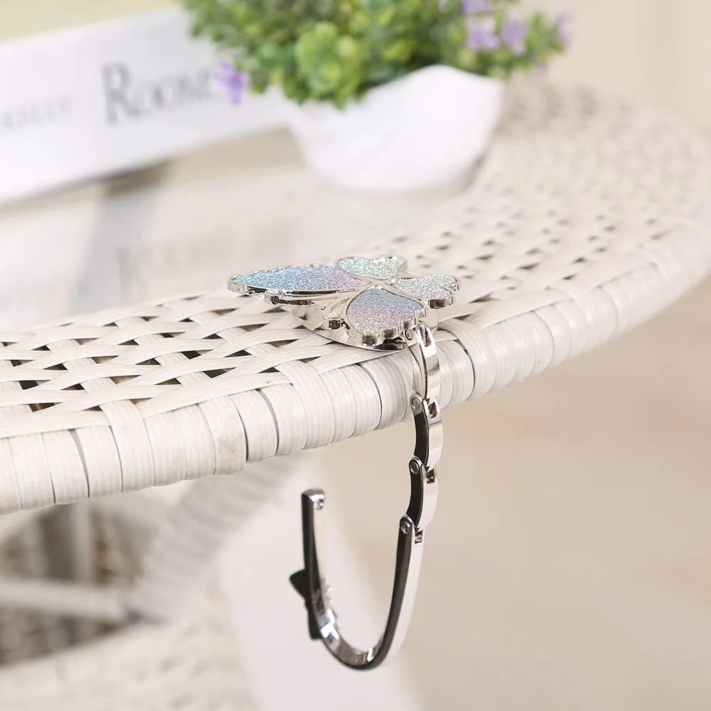 Vpang 3 Pcs Purse Hook Purse Hanger Butterfly Foldable Handbag Hanger Bag Hook