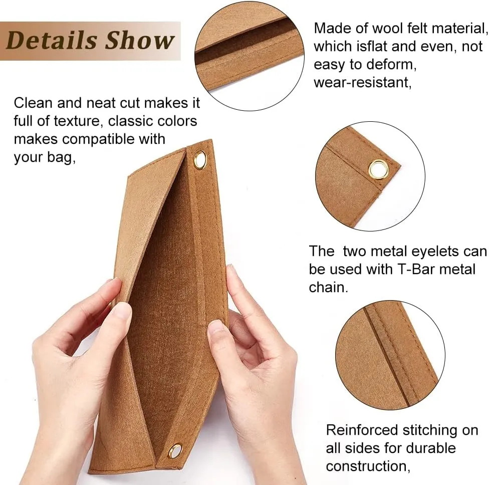 WADORN 4 Colors Purse Felt Insert Organizer, Handbag Divider Insert Inner Pocket Purse Envelope Crossbody Conversion Kit Bag in Bag Liner Inside Clutch Pochette Bag Organizer, 9.8x4.8 Inch