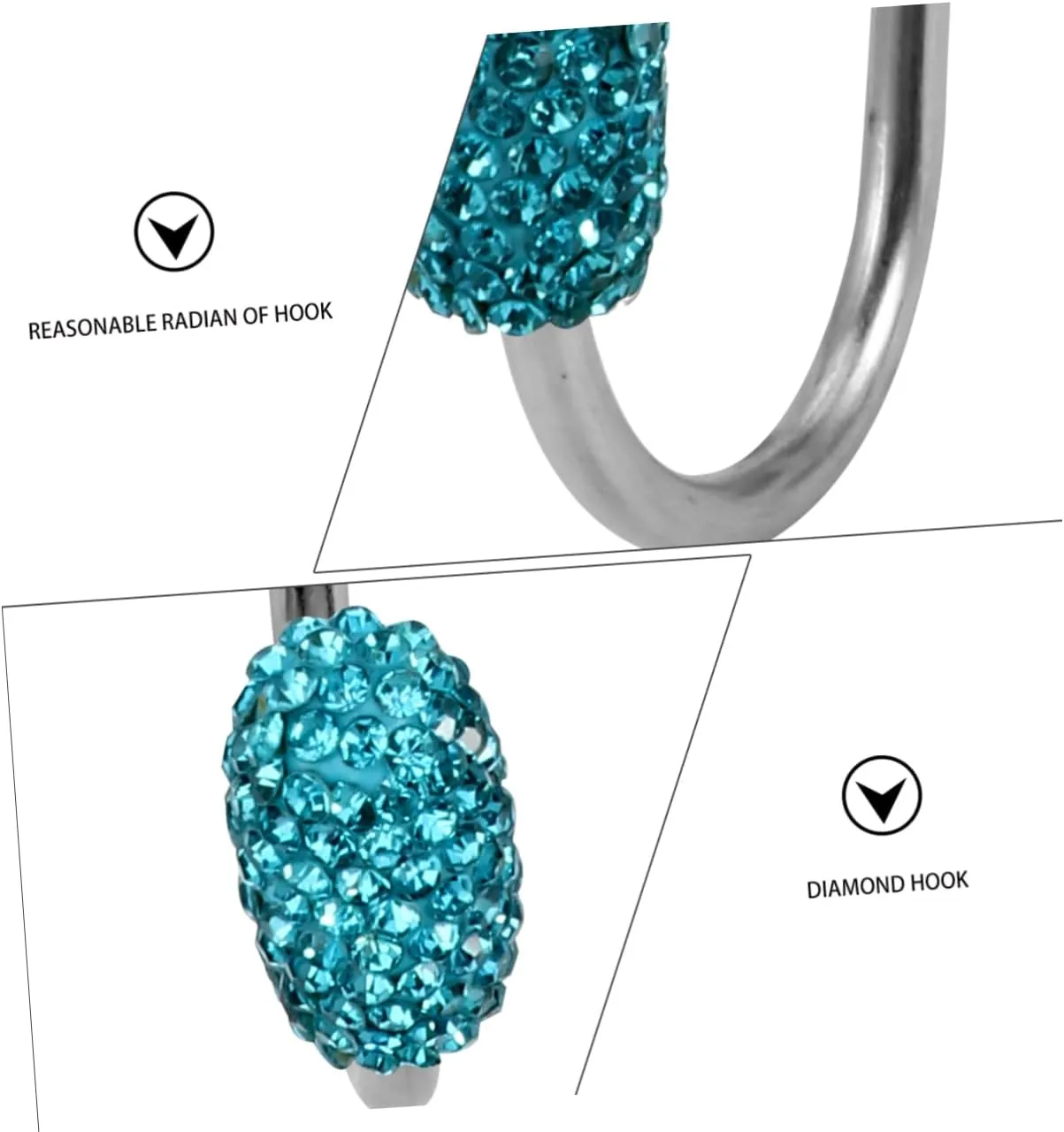 Wakauto 2 Pairs Modification Accessories Auto Headrest Hooks Diamond Purse Back Organizer Car Hook Automatic Purse Stainless Steel Handbag Armchair