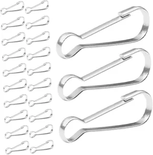 Wakauto Flagpole Snap Clips Set 30pcs Stainless Steel Hooks Easy to Use Flag Attachments for Flags Garden Fence Boat