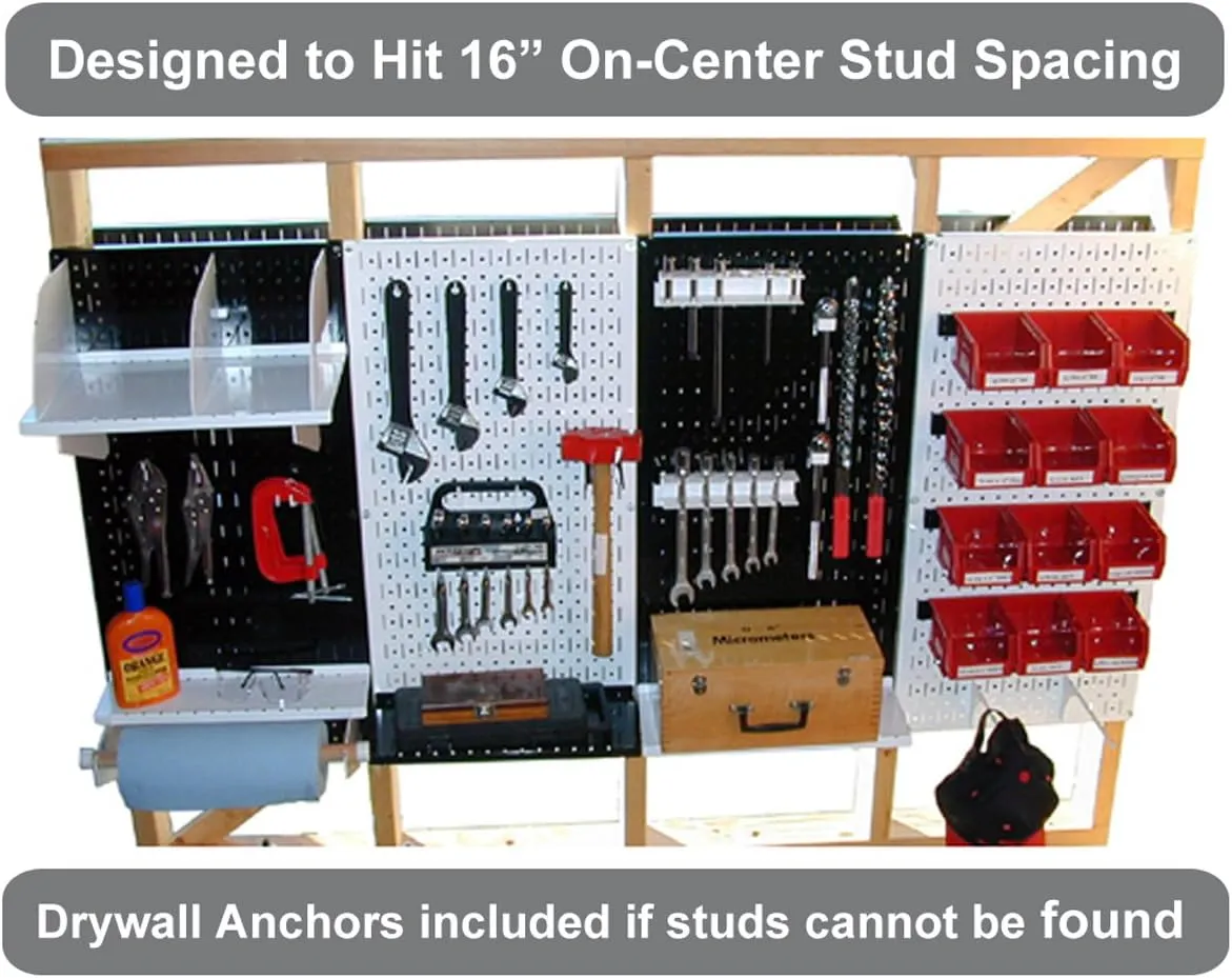 Wall Control 30-P-3232B Black Metal Pegboard Pack - (2) 32" Tall x 16" Wide Black Pegboards