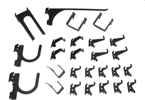 Wall Control KT-200-DLX B Slotted Storage Panel Deluxe Metal Hook Assortment, Black