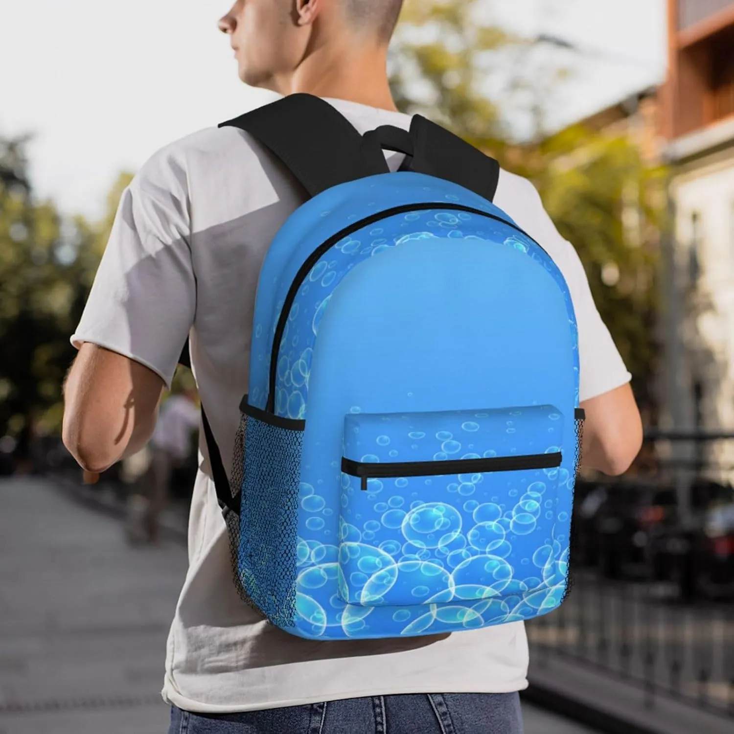 Water Bubble Backpack, Travel Laptop Backpack Computer Bag Rucksack for Men Women Business Work Fits 15.6 Inch Notebook