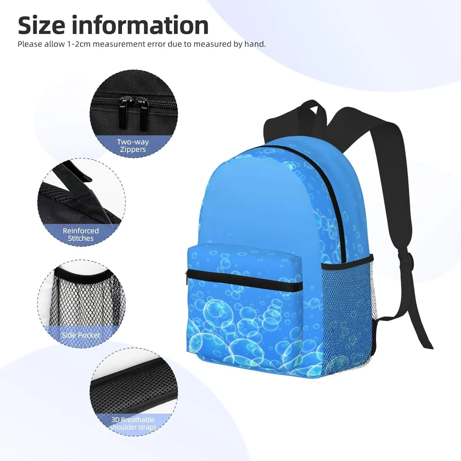 Water Bubble Backpack, Travel Laptop Backpack Computer Bag Rucksack for Men Women Business Work Fits 15.6 Inch Notebook