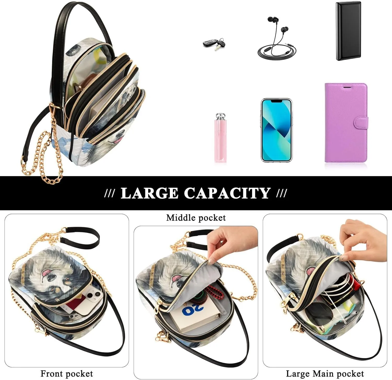 Watercolor Pumpkins Crossbody Shoulder Purse, Women’s Crossbody, Crossbody Bag for Women